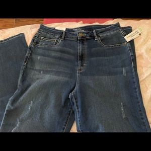 Time & Tru high rise straight leg jeans. Size 12